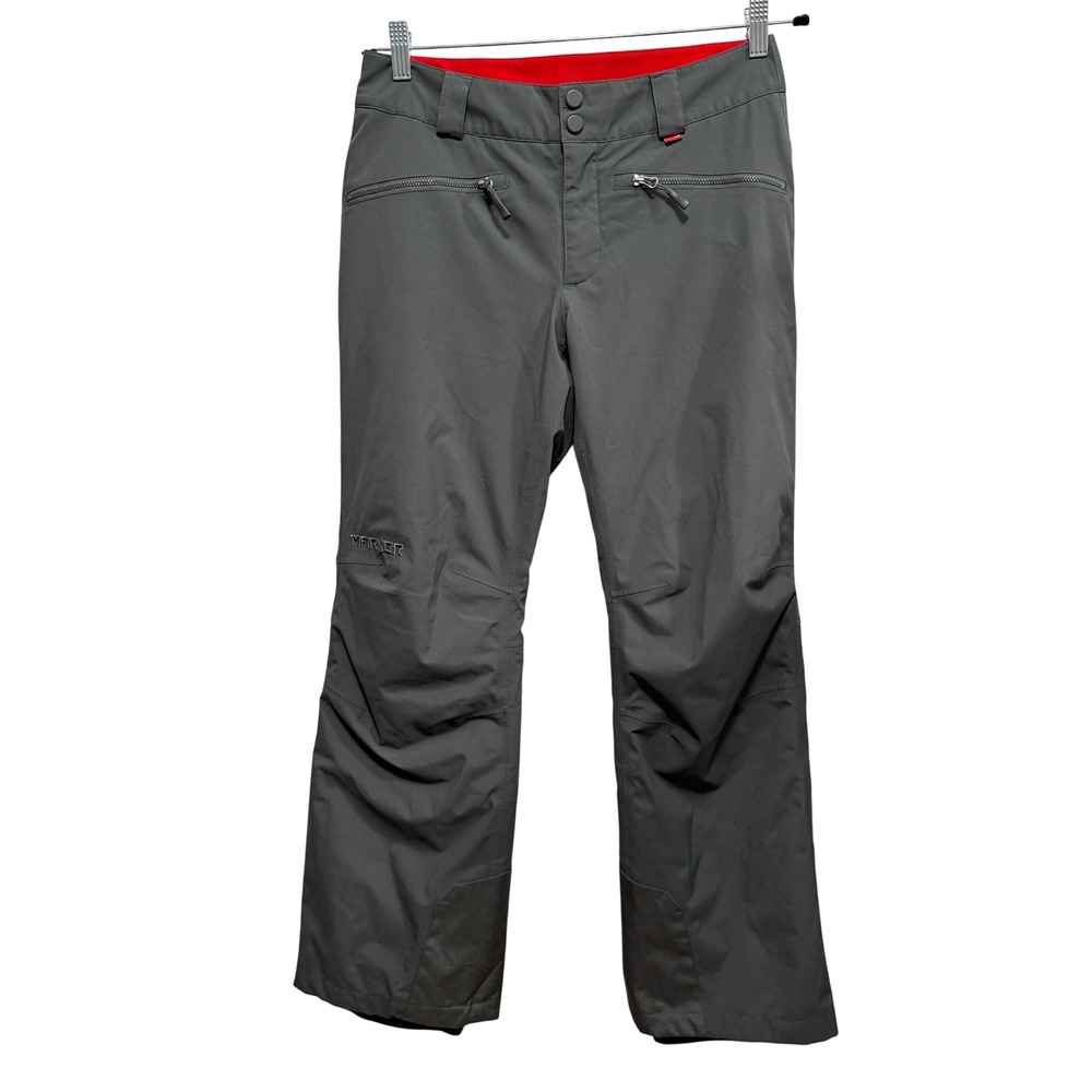 Marker Women Gray Protective Snow Apparel Ski Pants Small Red Lining Pockets